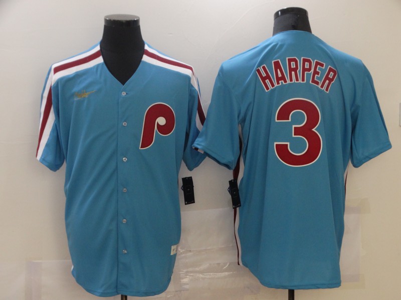 Men Philadelphia Phillies #3 Harper Blue Game 2021 Nike MLB Jerseys->new york yankees->MLB Jersey
